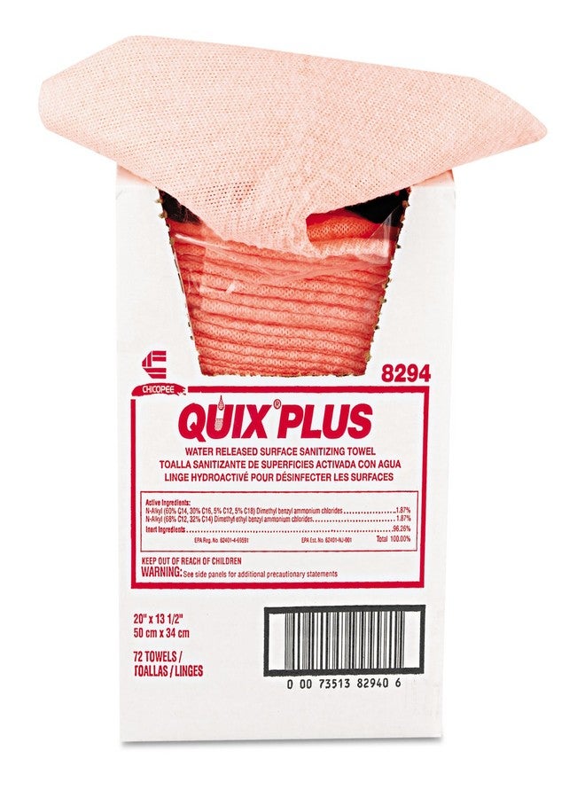 Chix 8294 Quix Plus Disinfecting Towels 13 1/2 x 20 Pink 72/Carton - Image 3